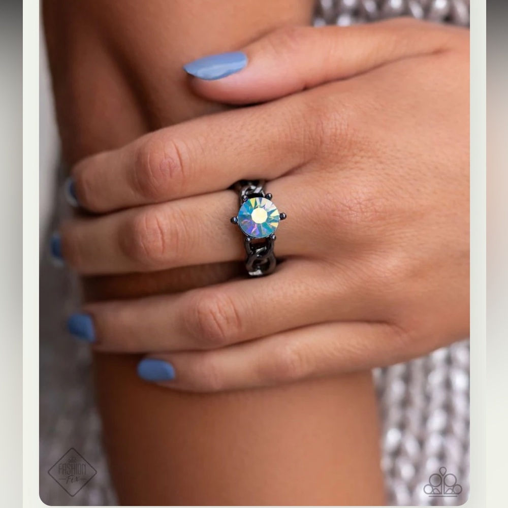 🔵◼️🔵 “AUTHORITATIVE ABILITY” BLUE IRIDESCENT GUNMETAL RING ~ PAPARAZZI❗️🔵◼️🔵 - Picture 4 of 6